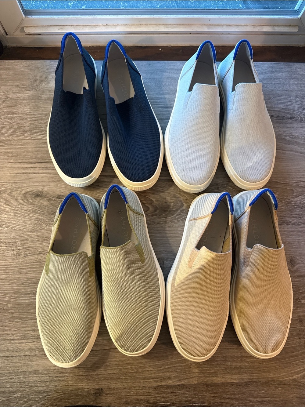 Rothy lot! Slip-On Canvas Sneakers - Navy, Light Gray, Olive, Tan